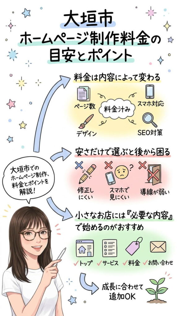 大垣市のホームページ制作料金はどのくらい？費用が変わるポイント