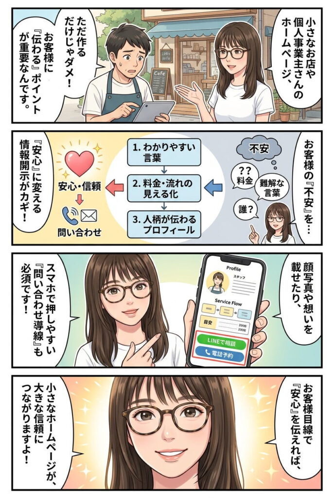 小さなお店・個人事業主に合うホームページ制作のポイント
