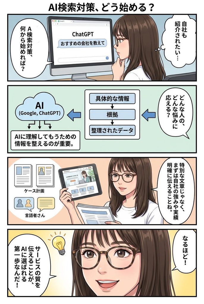 漫画解説：AI検索対策とは？