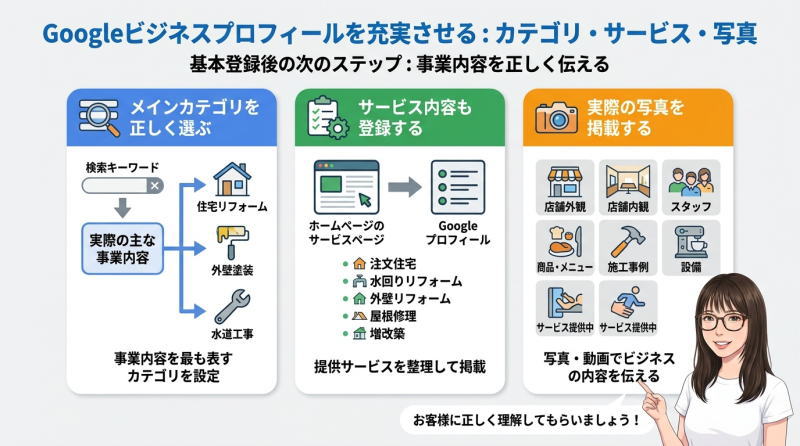 カテゴリ・サービス・写真を充実させる図解