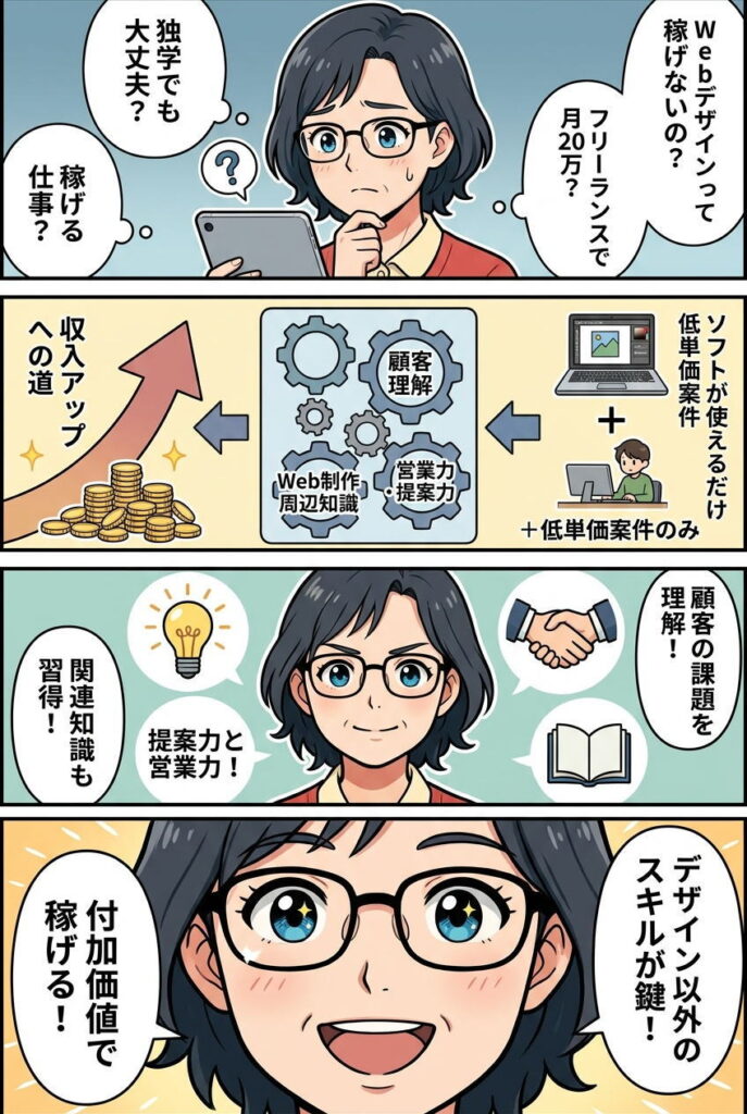 Webデザインは稼げない?月20万円を目指す方法