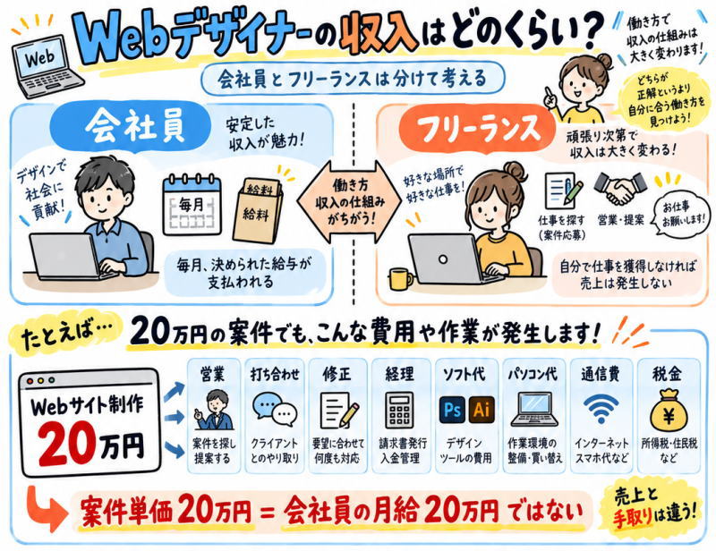 Webデザイナーの収入はどのくらい?